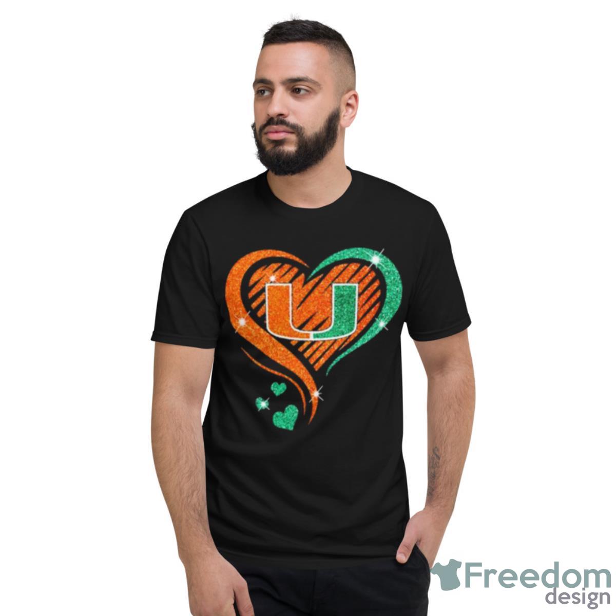 Miami Hurricanes Basketball Love Heart Diamond 2023 NCAA Shirt - Short Sleeve T-Shirt