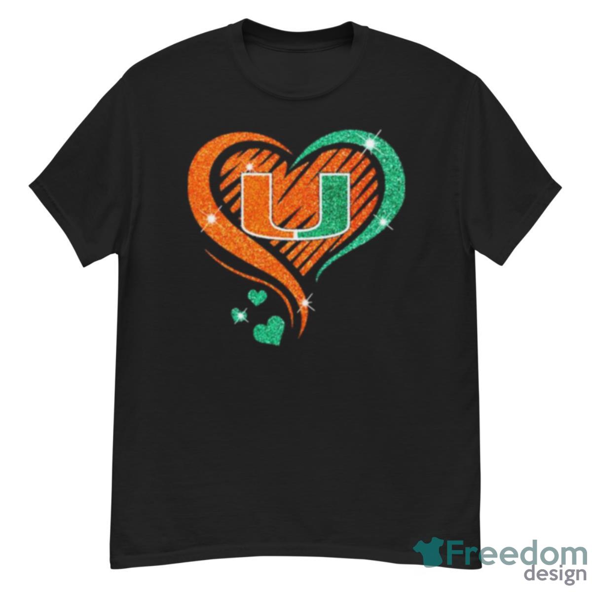 Miami Hurricanes Basketball Love Heart Diamond 2023 NCAA Shirt - G500 Men’s Classic T-Shirt