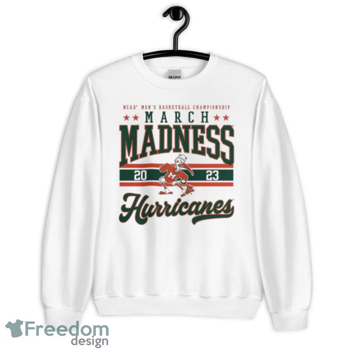 Miami Hurricanes NCAA Men’s Basketball Tournament March Madness 2023 Shirt - Unisex Heavy Blend Crewneck Sweatshirt