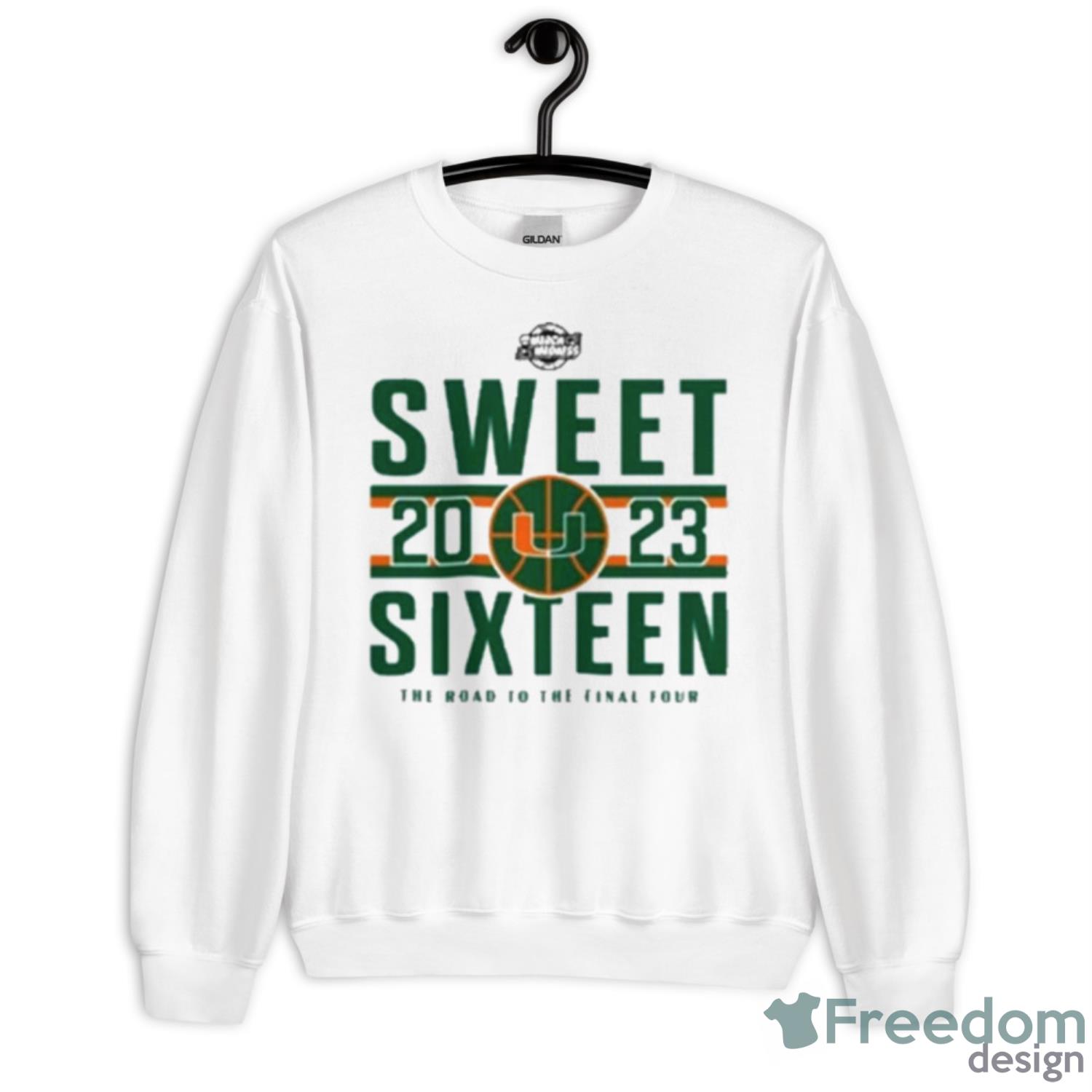Miami Hurricanes Official 2023 Sweet 16 Road To The Final Four Shirt - Unisex Heavy Blend Crewneck Sweatshirt