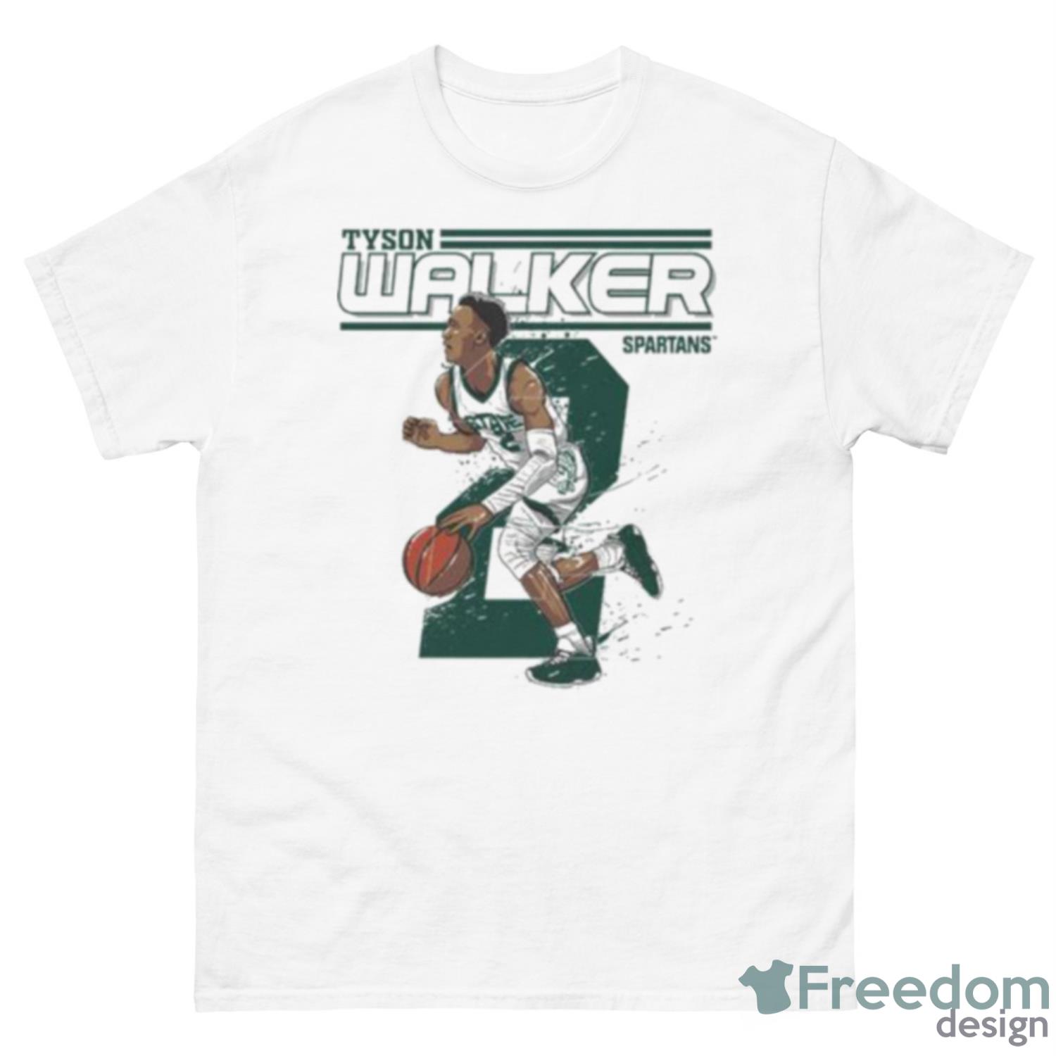 Michigan State Spartans NCAA Men’s Basketball Tyson Walker Shirt - 500 Men’s Classic Tee Gildan