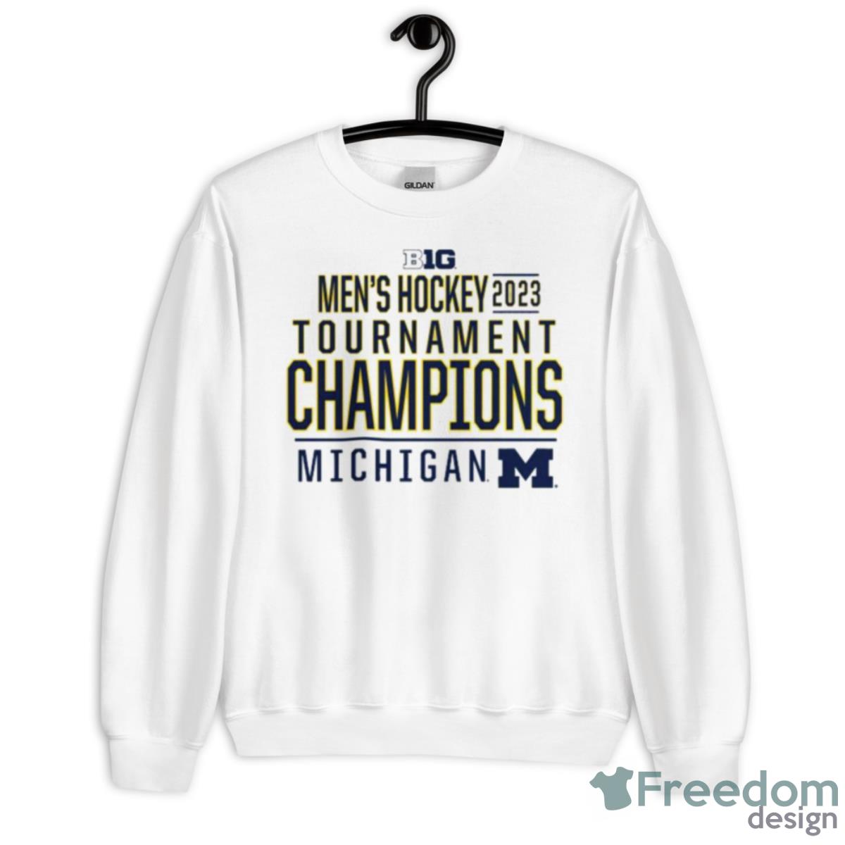 Michigan Wolverines 2023 Big Ten Men’s Ice Hockey Conference Tournament Champions Shirt - Unisex Heavy Blend Crewneck Sweatshirt