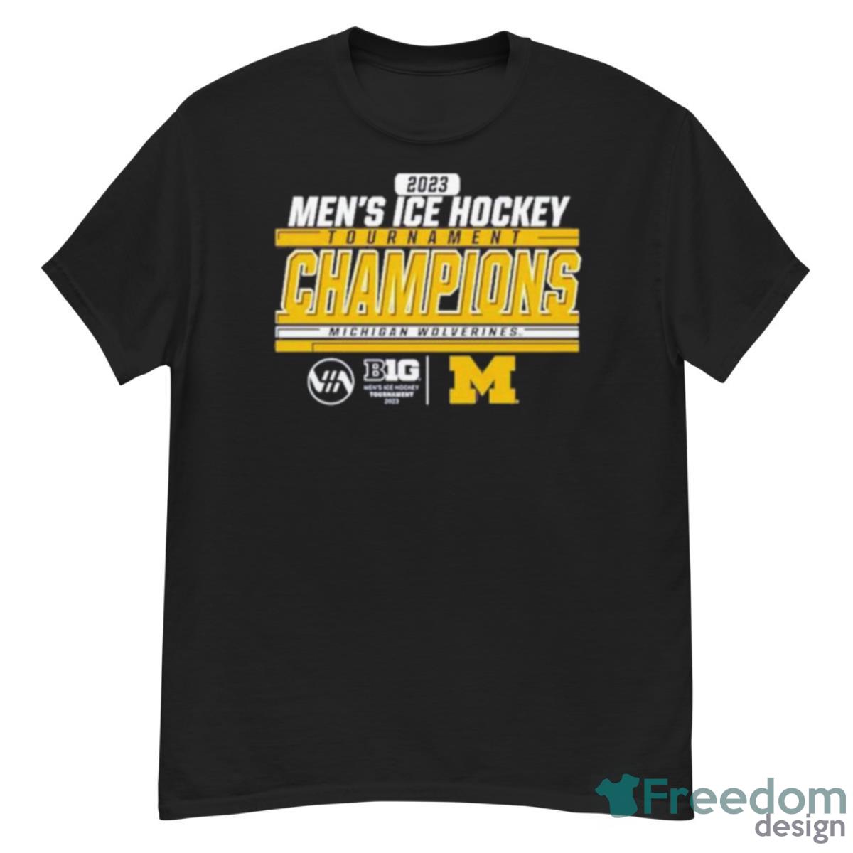 Michigan Wolverines Blue 84 2023 Big Ten Men’s Ice Hockey Conference Tournament Champions Shirt - G500 Men’s Classic T-Shirt