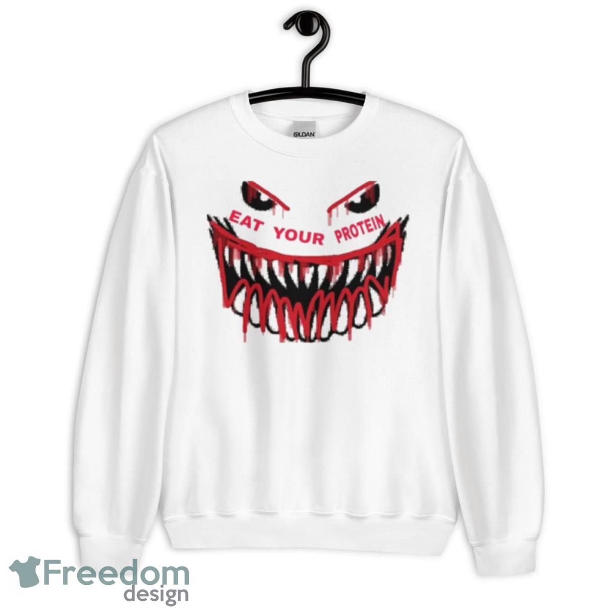 Monster Face Eat Your Protein August Shirt - Unisex Heavy Blend Crewneck Sweatshirt