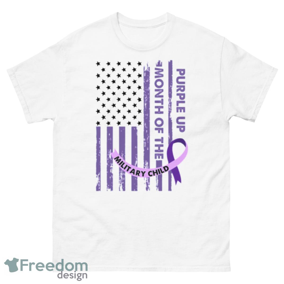 Month Of The Military Child Purple Up Strong Military Kids Shirt - 500 Men’s Classic Tee Gildan
