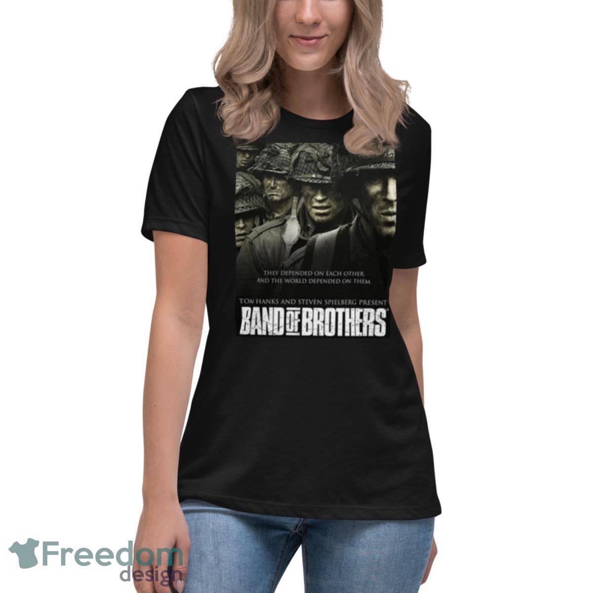 Movie Design Band Of Brothers Shirt - Womens Relaxed Short Sleeve Jersey Tee Movie Design Band Of Brothers Shirt - Womens Relaxed Short Sleeve Jersey Tee