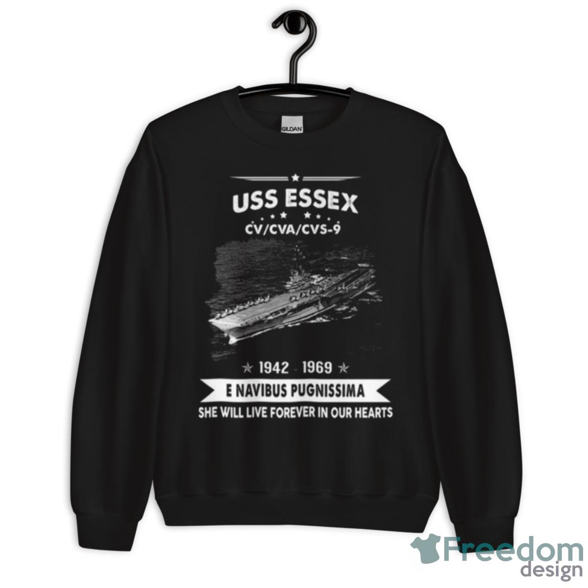 Navy Uss Essex Cv 9 Military Army Shirt - Unisex Crewneck Sweatshirt Navy Uss Essex Cv 9 Military Army Shirt - Unisex Crewneck Sweatshirt