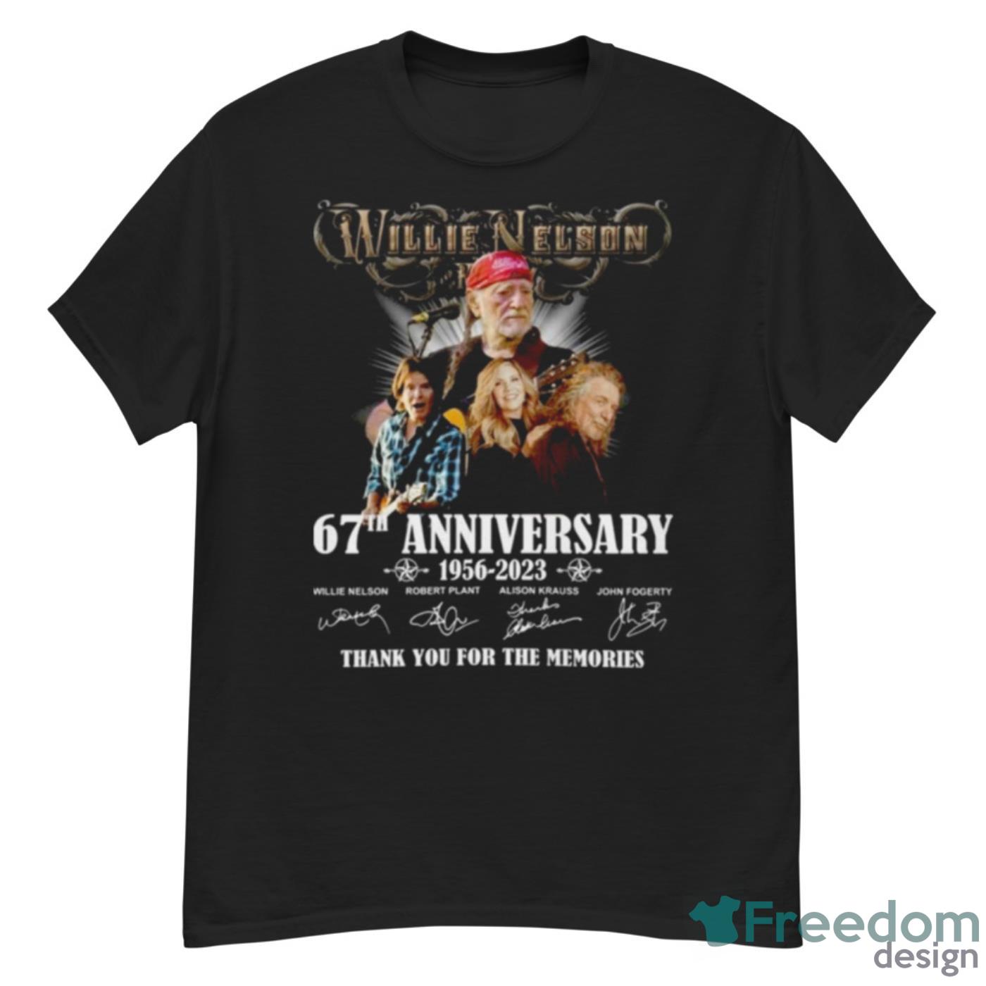 News Willie Nelson 67th Anniversary 1956 – 2023 Thank You For The Memories Signatures Shirt - G500 Men’s Classic T-Shirt