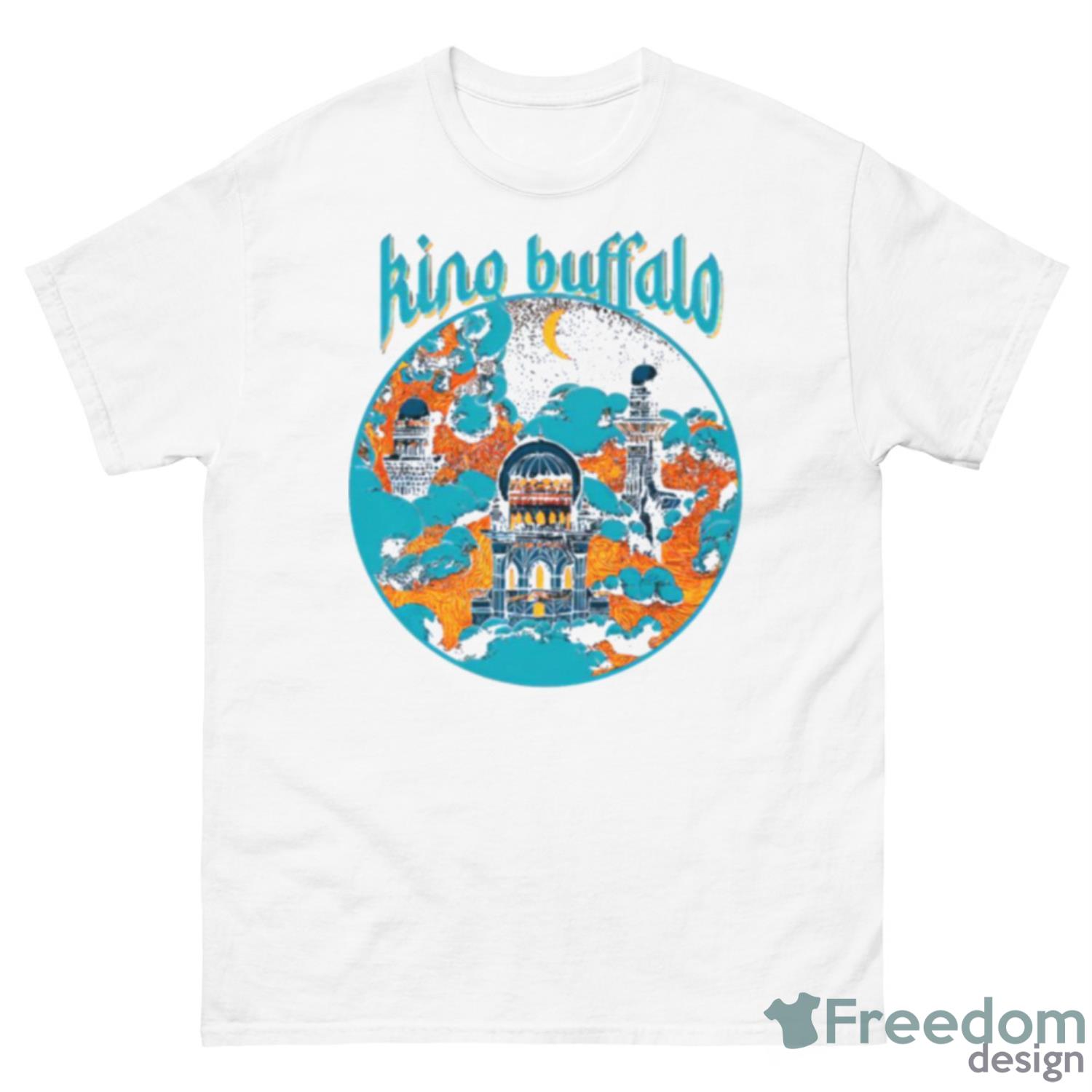 Night Temple Moon King Buffalo Shirt - 500 Men’s Classic Tee Gildan