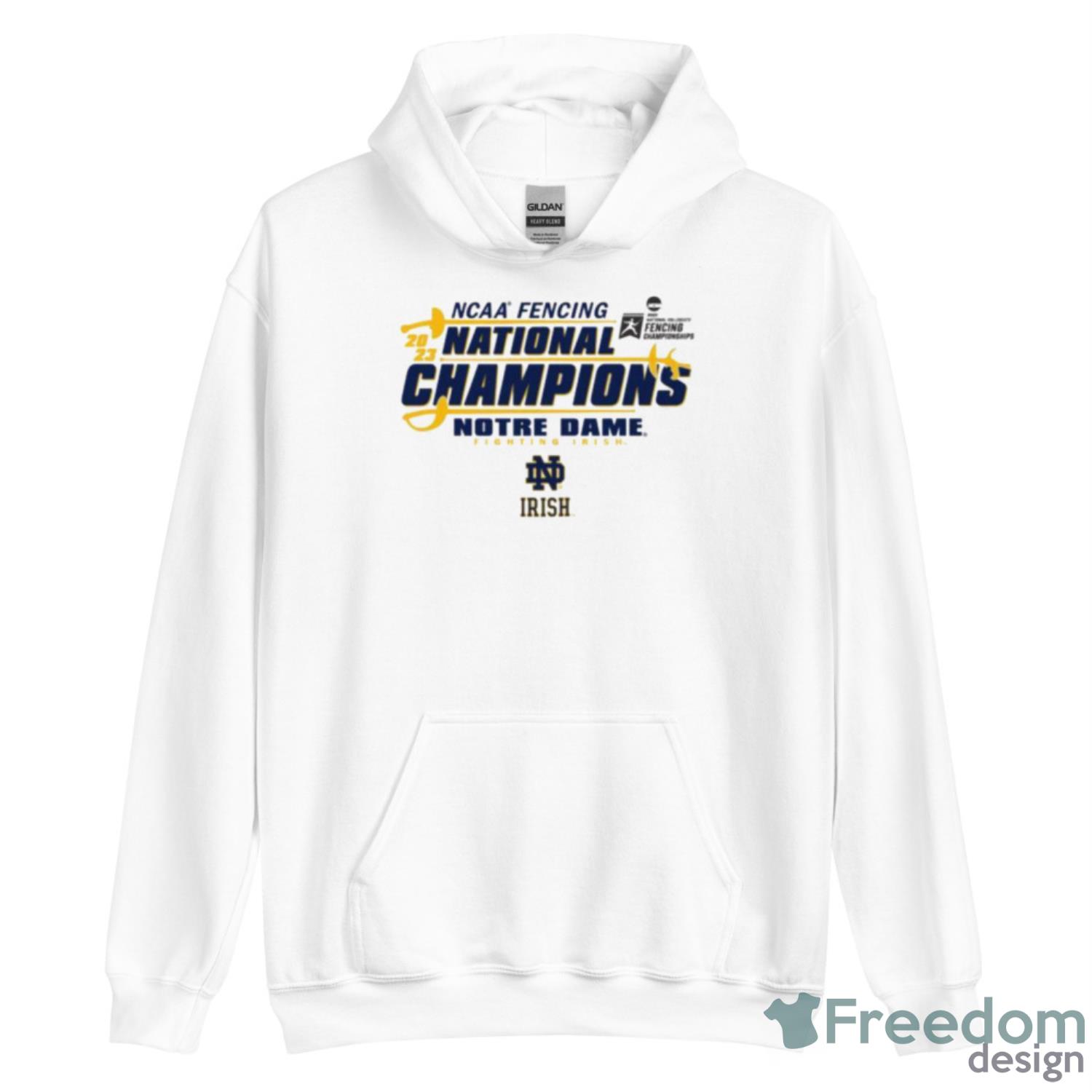 Notre Dame Fighting Irish Blue 84 2023 NCAA Fencing National Champions Shirt - Unisex Heavy Blend Hooded Sweatshirt Notre Dame Fighting Irish Blue 84 2023 NCAA Fencing National Champions Shirt - Unisex Heavy Blend Hooded Sweatshirt