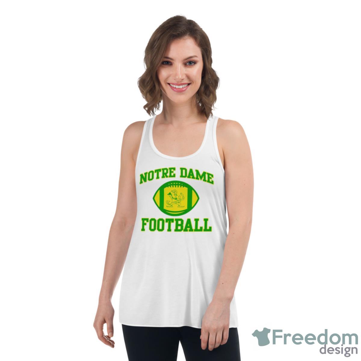 Notre Dame Football Logo Shirt - Womens Flowy Racerback Tank Notre Dame Football Logo Shirt - Womens Flowy Racerback Tank