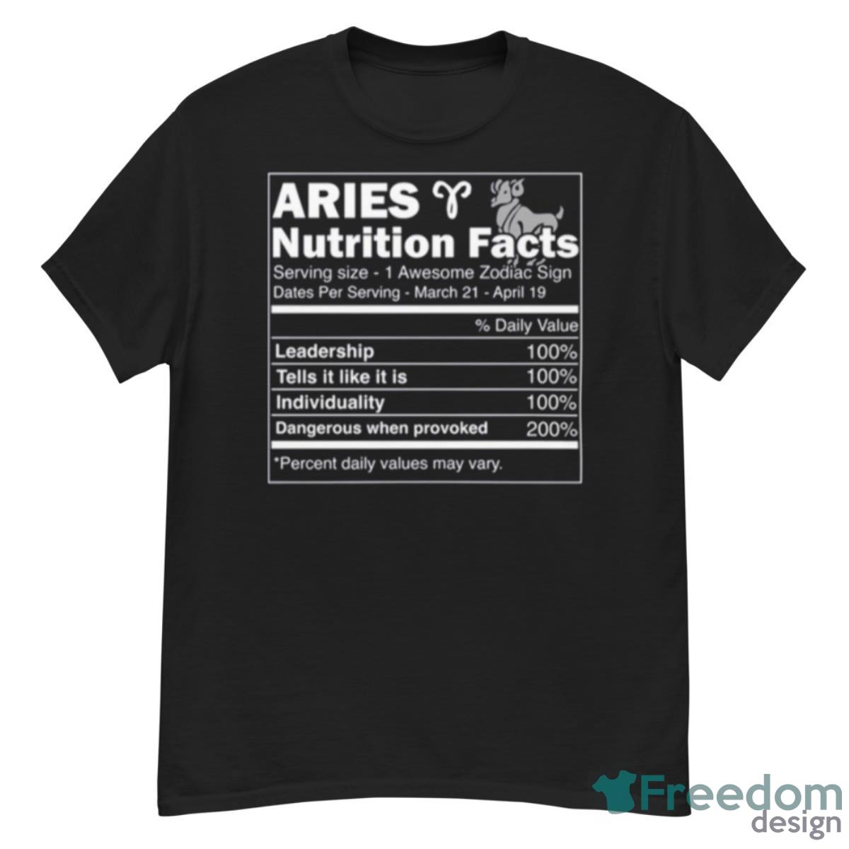 Nutrition Facts Horoscope Zodiac Aries Shirt - G500 Men’s Classic T-Shirt