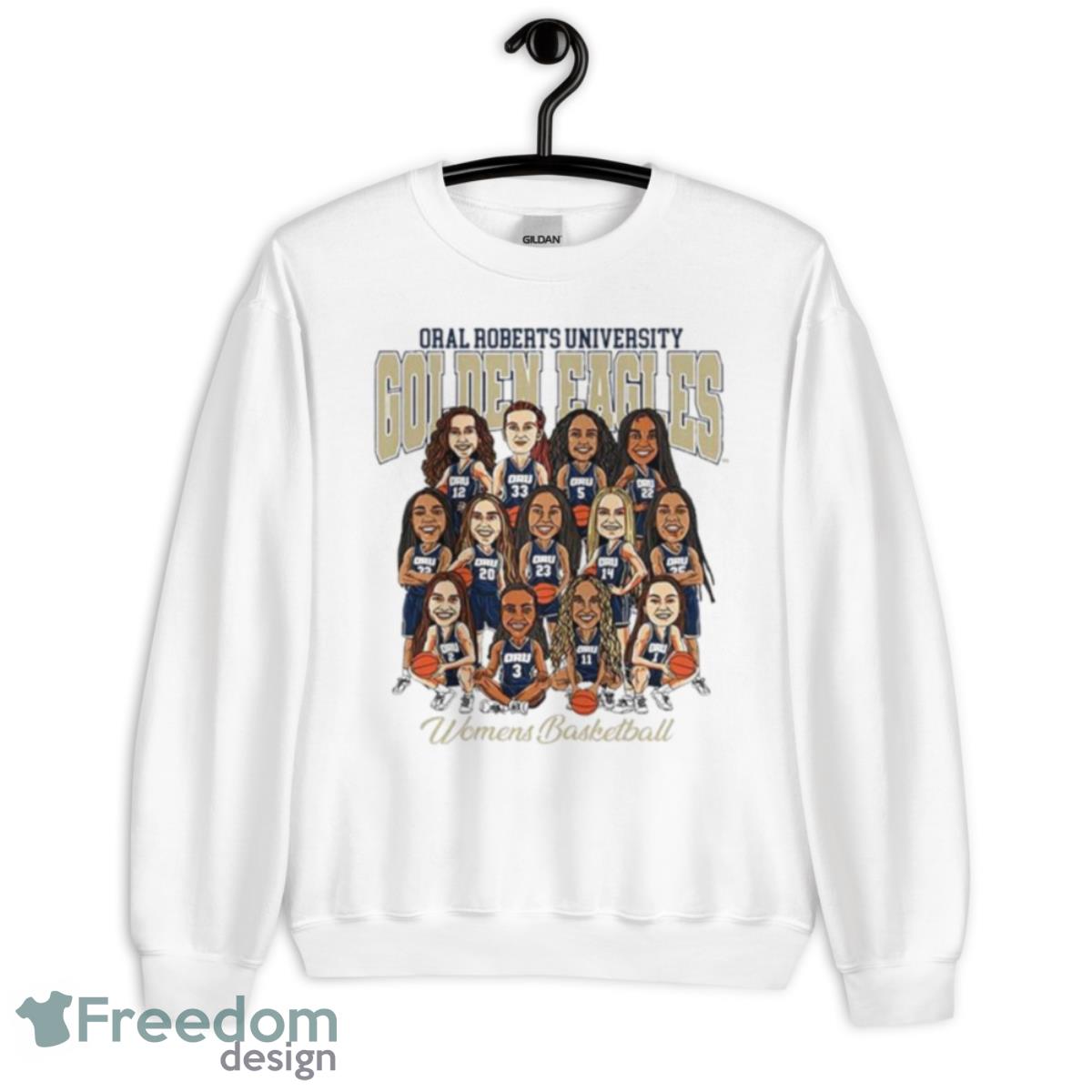 Oral Roberts NCAA Women’s Basketball Team Caricatures Shirt - Unisex Heavy Blend Crewneck Sweatshirt