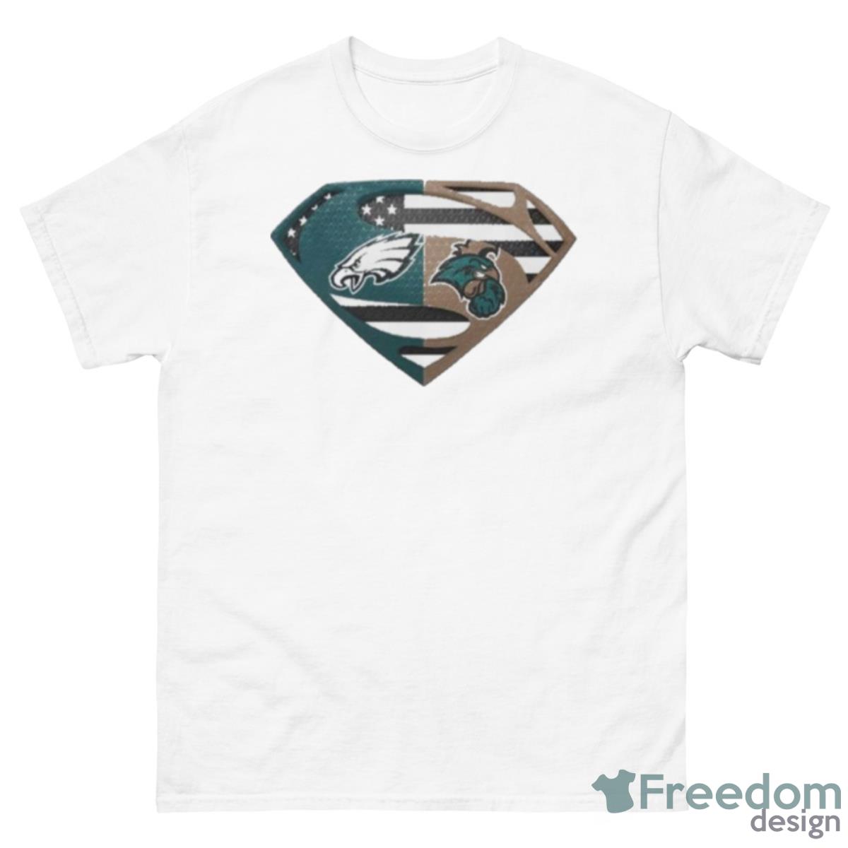 Original Philadelphia Eagles Coastal Carolina Chanticleers Superman Logo Us Flag Shirt - 500 Men’s Classic Tee Gildan