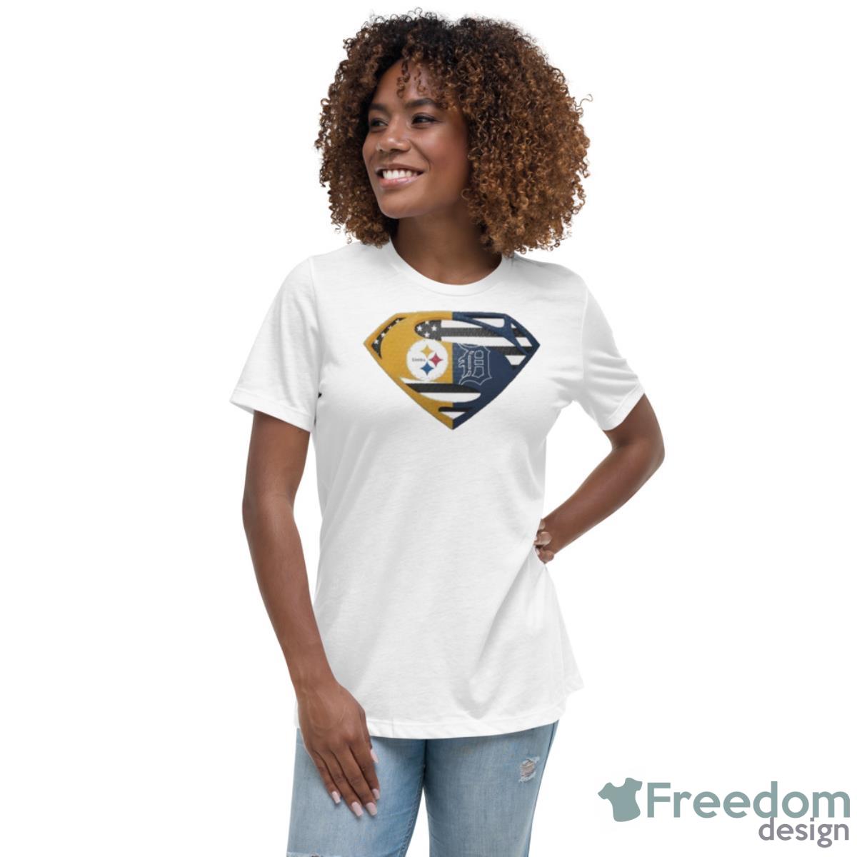 Original Pittsburgh Steelers Detroit Cleveland Tigers Superman Logo Us Flag Shirt - Womens Relaxed Short Sleeve Jersey Tee Original Pittsburgh Steelers Detroit Cleveland Tigers Superman Logo Us Flag Shirt - Womens Relaxed Short Sleeve Jersey Tee
