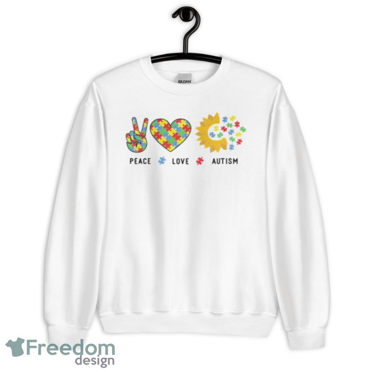 Peace Love Autism Trendy Shirt - Unisex Heavy Blend Crewneck Sweatshirt
