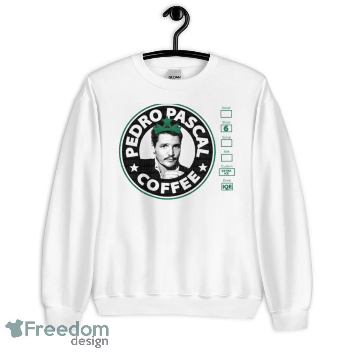 Pedro Pascal Coffee Shirt - Unisex Heavy Blend Crewneck Sweatshirt