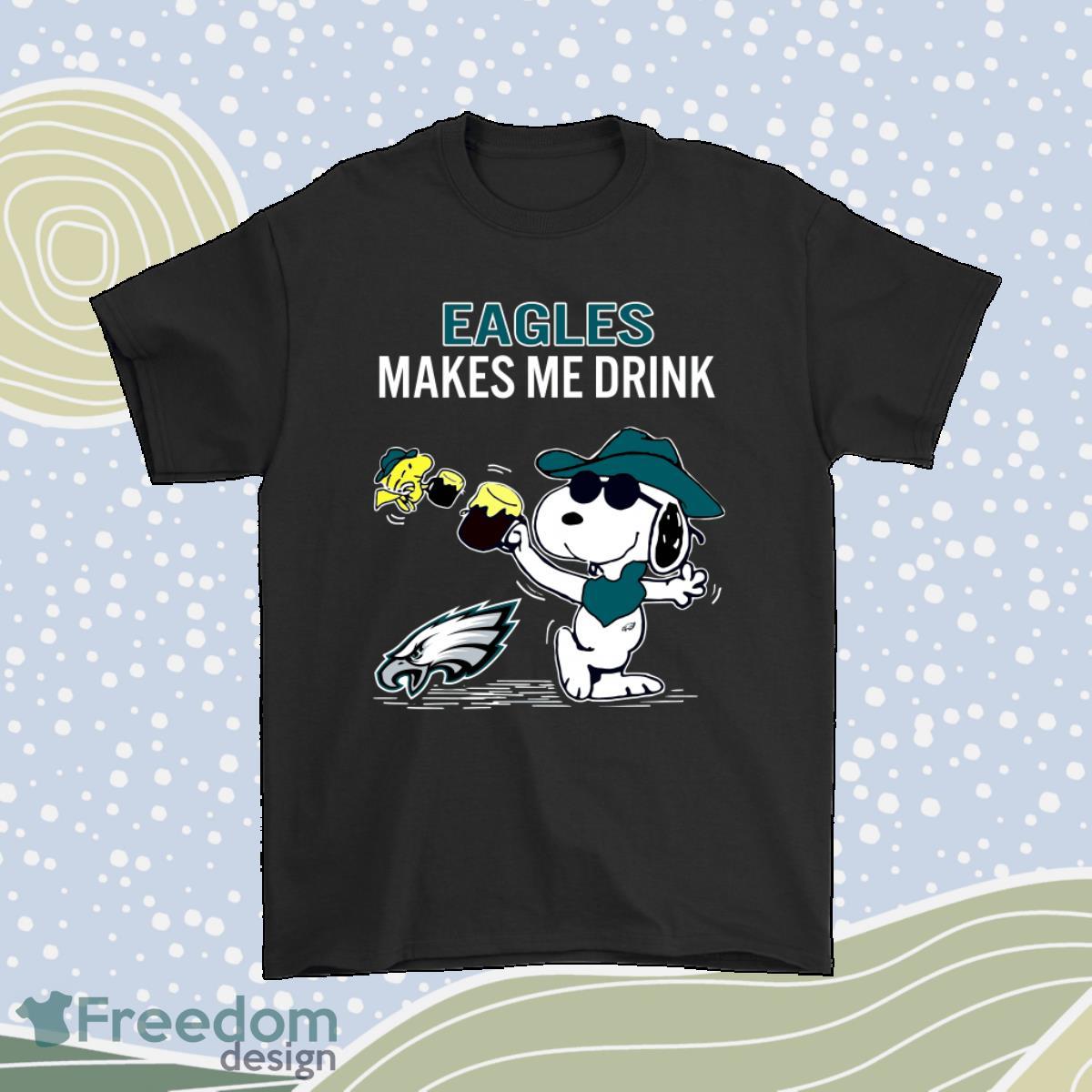 Philadelphia Eagles Makes Me Drink Snoopy And Woodstock Shirt Product Photo 1