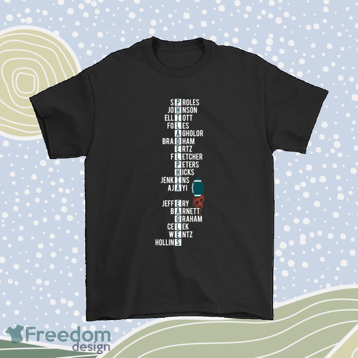 Philadelphia Eagles Team Players Name Word Puzzle Nfl Shirt Product Photo 1