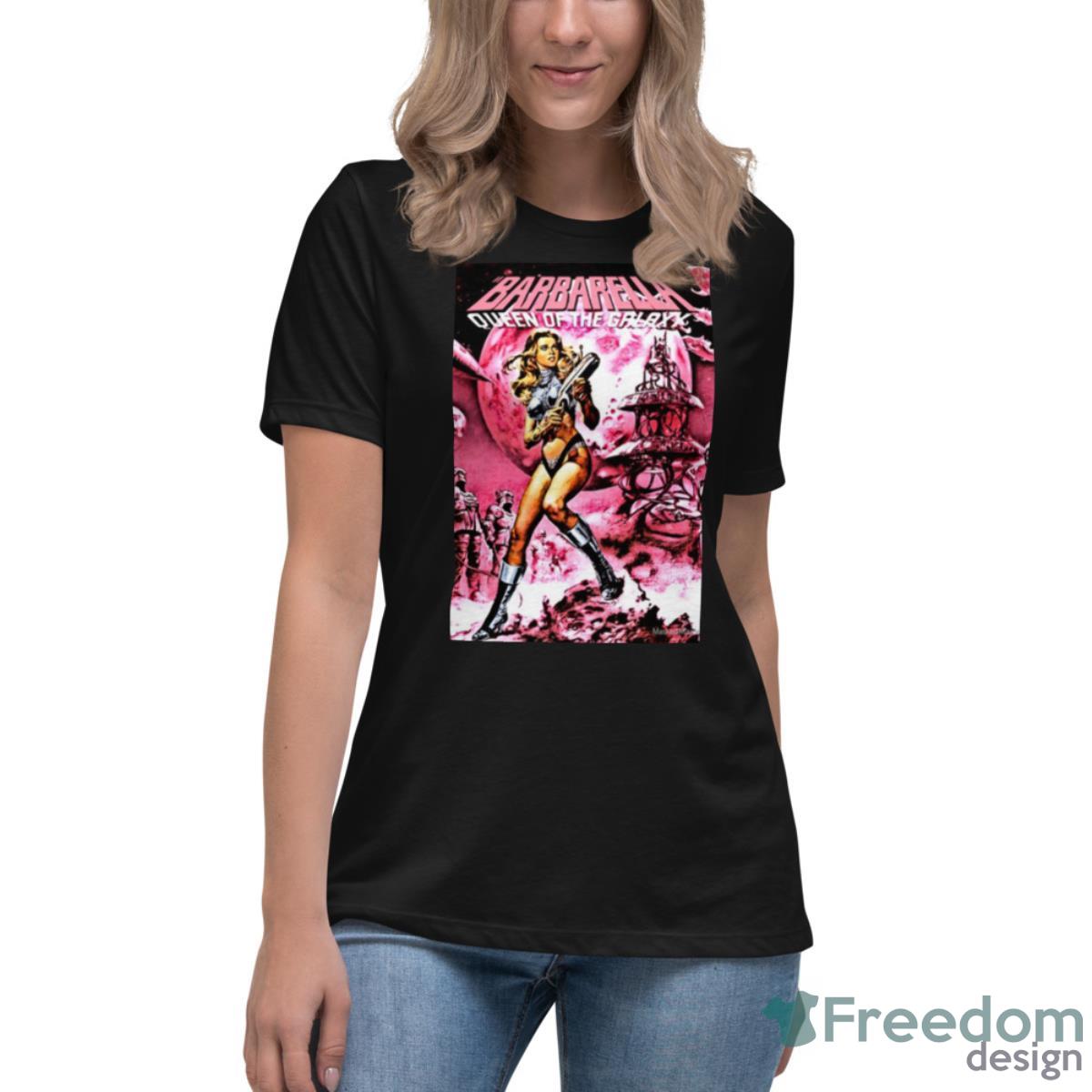 Pink Barbarella Jane Fonda Queen Of The Galaxy Shirt - Womens Relaxed Short Sleeve Jersey Tee Pink Barbarella Jane Fonda Queen Of The Galaxy Shirt - Womens Relaxed Short Sleeve Jersey Tee