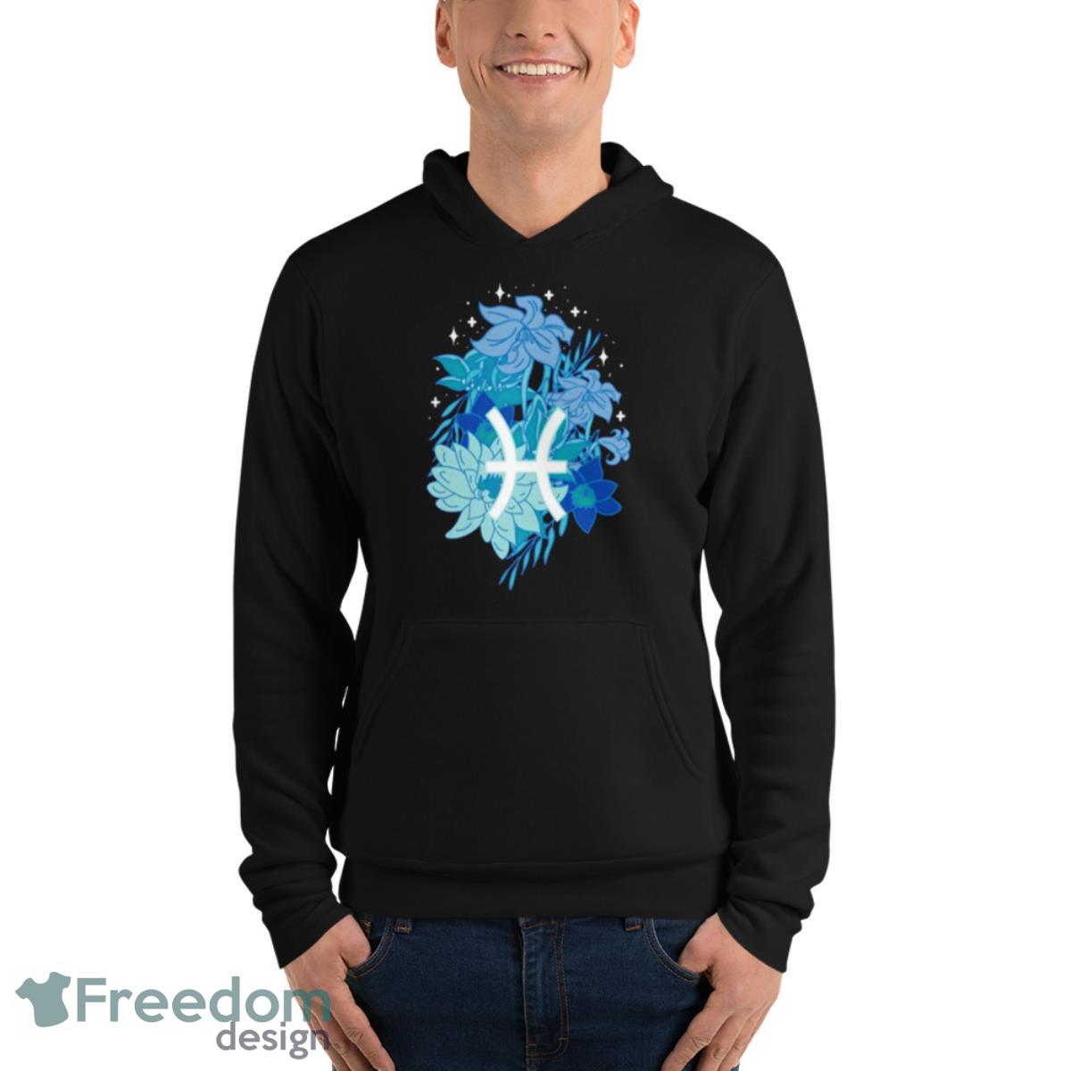 Pisces Flowers Periwinkle Shirt image Pisces Flowers Periwinkle Shirt - Unisex Fleece Pullover Hoodie