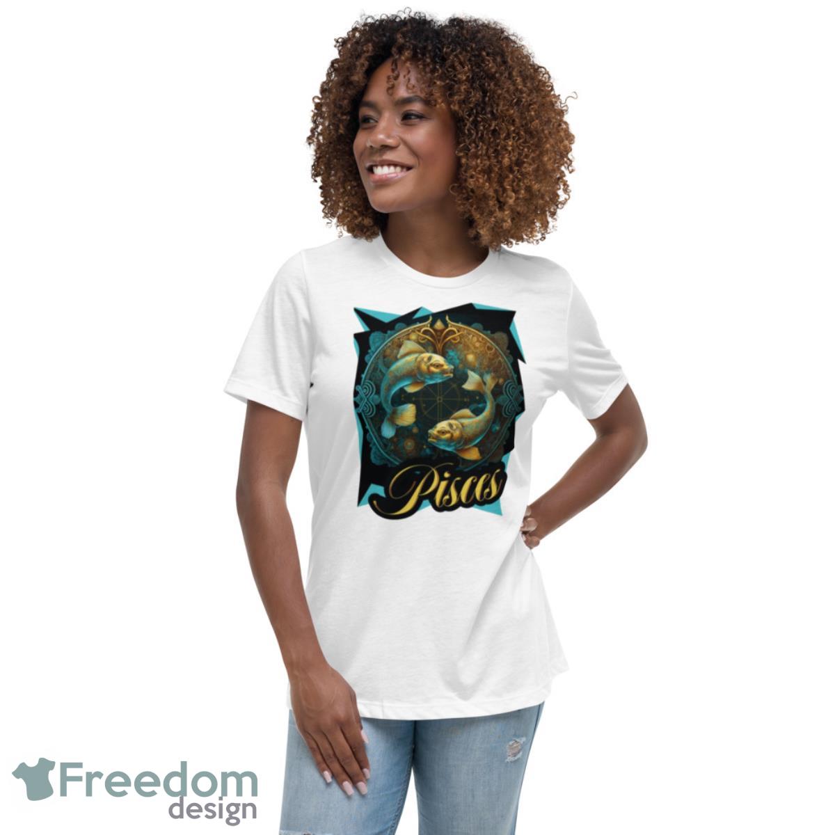 Pisces Zodiac Sign Shirt - Womens Relaxed Short Sleeve Jersey Tee Pisces Zodiac Sign Shirt - Womens Relaxed Short Sleeve Jersey Tee
