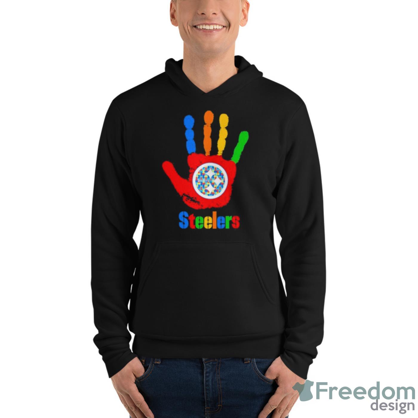 Pittsburgh Steelers Hand Autism 2023 NFL Shirt image Pittsburgh Steelers Hand Autism 2023 NFL Shirt - Unisex Fleece Pullover Hoodie