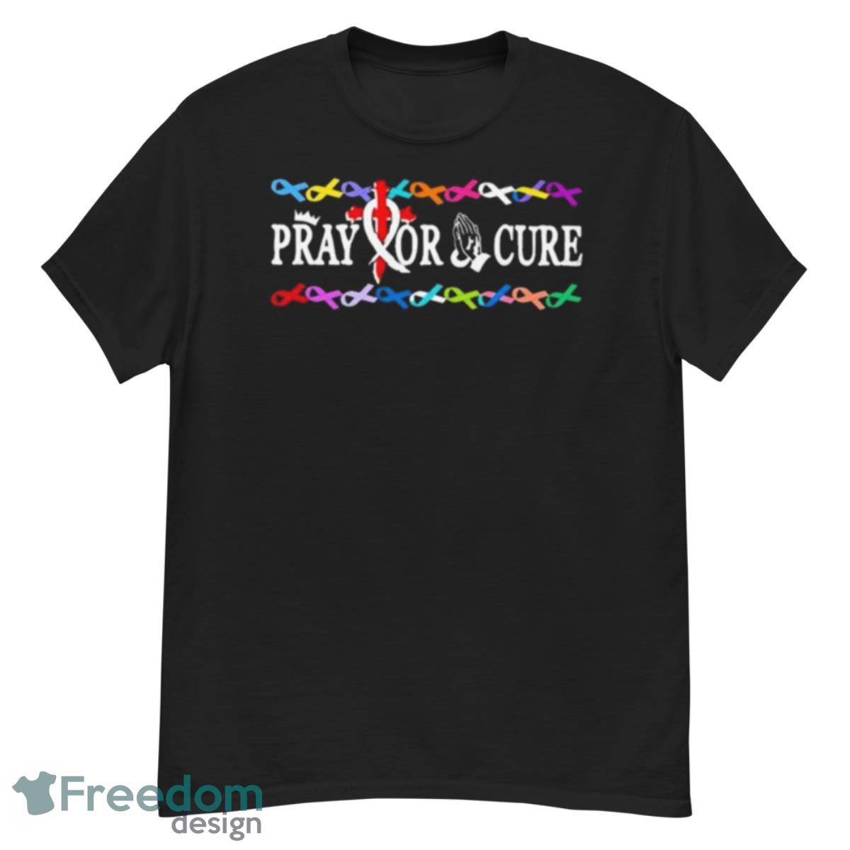 Pray For A Cure Ribbon Breast Cancer Shirt - G500 Men’s Classic T-Shirt