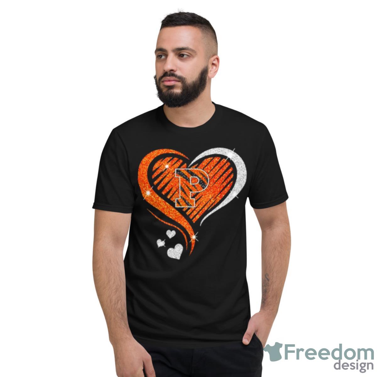 Princeton Tigers Basketball Love Heart Diamond 2023 NCAA Shirt - Short Sleeve T-Shirt