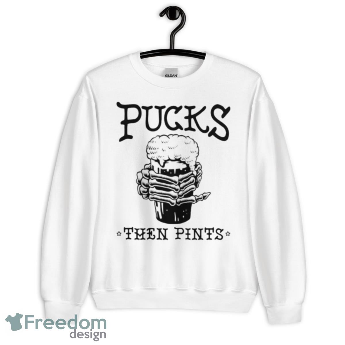 Pucks Then Pints Beer Shirt - Unisex Heavy Blend Crewneck Sweatshirt