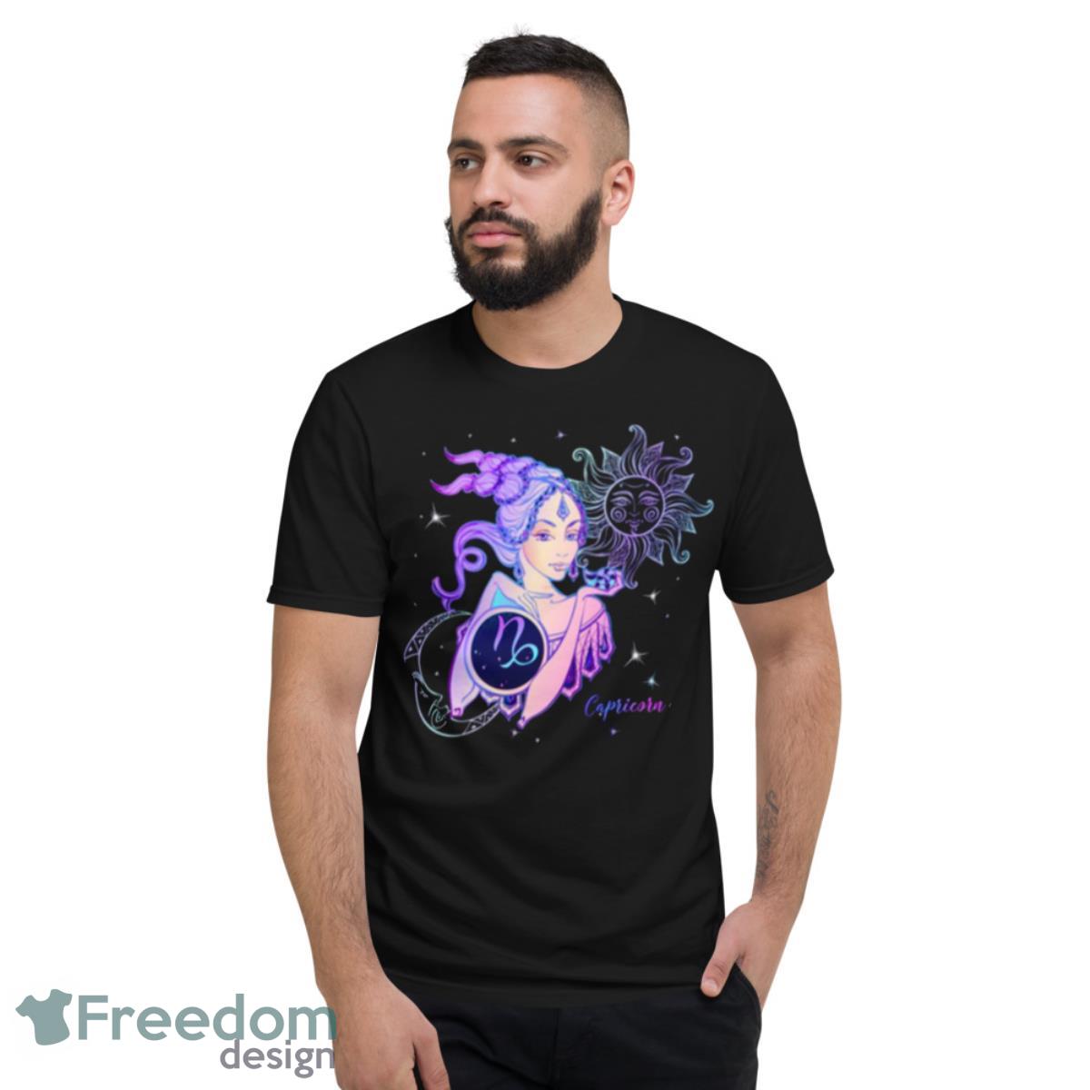 Purple Art Capricorn Horoscope Zodiac Sign Shirt - Short Sleeve T-Shirt