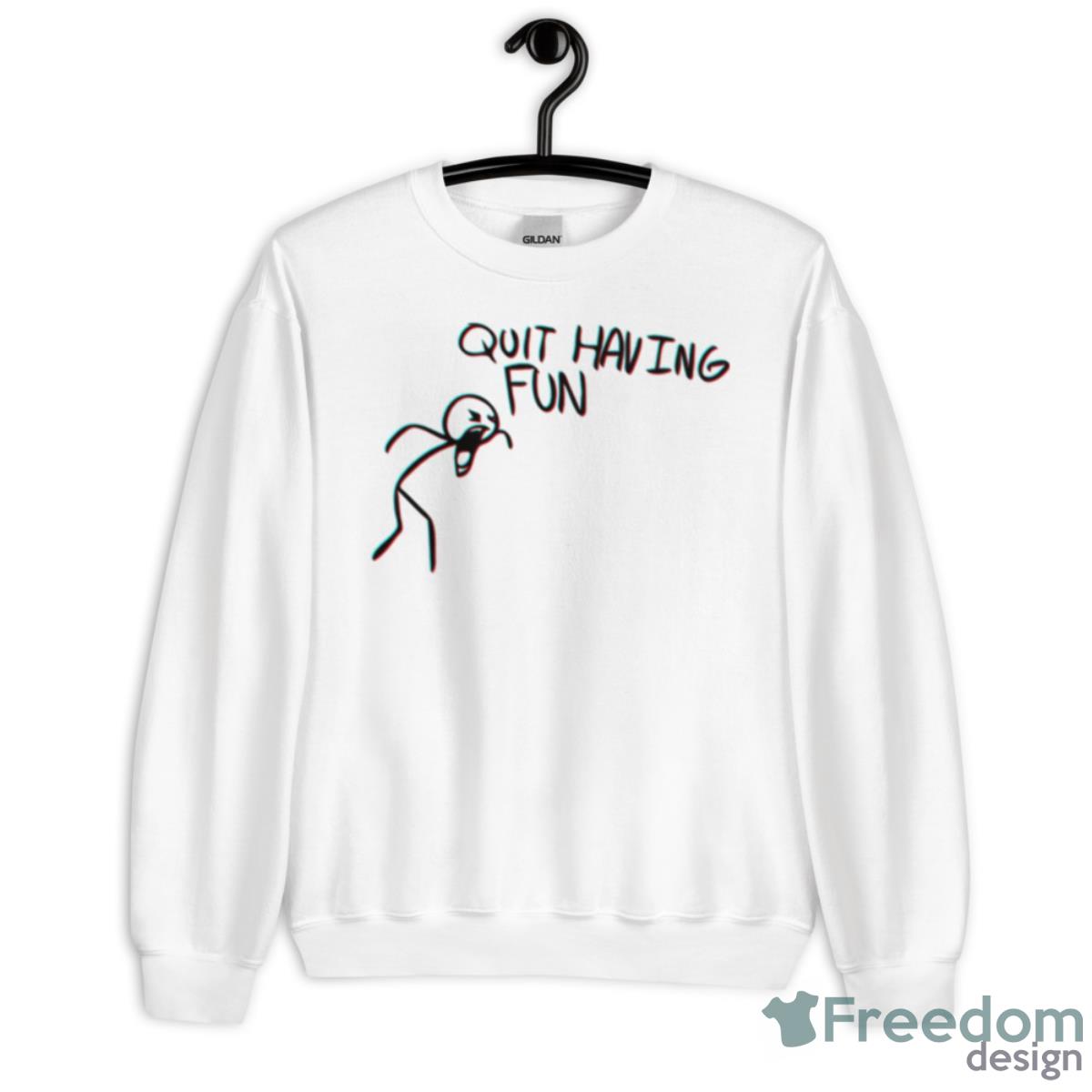 Quit Having Fun Quit Having Fun Stickman Shirt - Unisex Heavy Blend Crewneck Sweatshirt