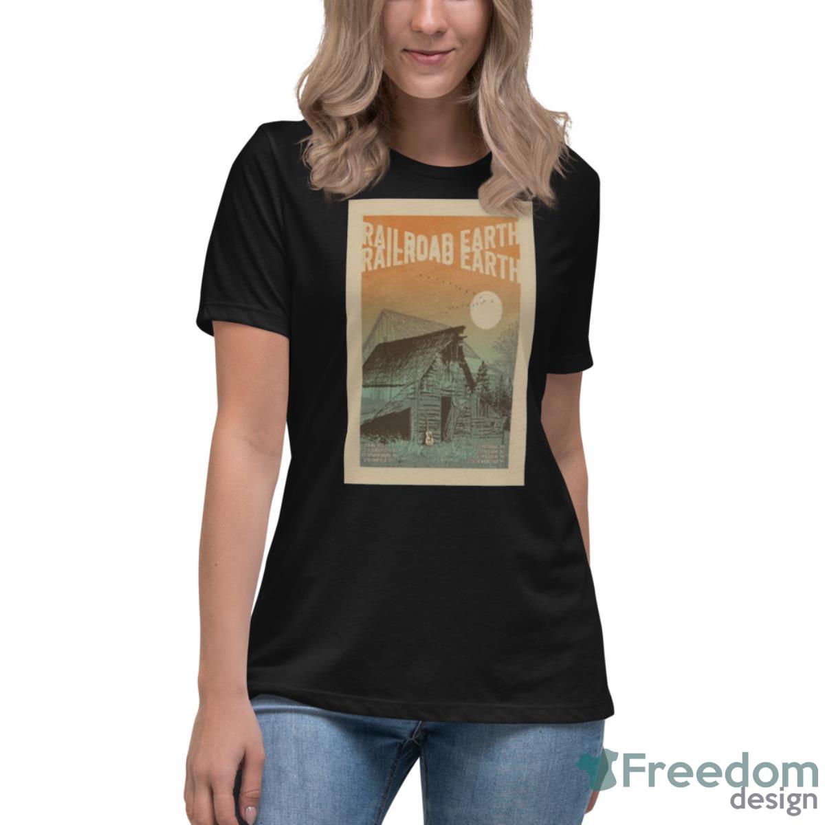 Railroad Earth Spring East Coast Tour 2023 Poster Shirt - Womens Relaxed Short Sleeve Jersey Tee Railroad Earth Spring East Coast Tour 2023 Poster Shirt - Womens Relaxed Short Sleeve Jersey Tee