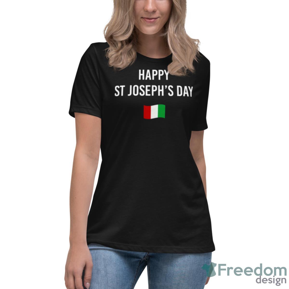 Religious Holiday Happy St. Joseph’s Day Flag Shirt - Womens Relaxed Short Sleeve Jersey Tee Religious Holiday Happy St. Joseph’s Day Flag Shirt - Womens Relaxed Short Sleeve Jersey Tee