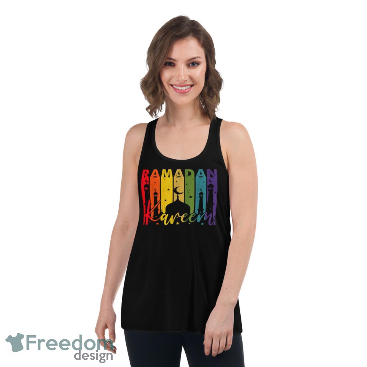 Retro Colored Design Ramadan Karim Shirt - Womens Flowy Racerback Tank Retro Colored Design Ramadan Karim Shirt - Womens Flowy Racerback Tank