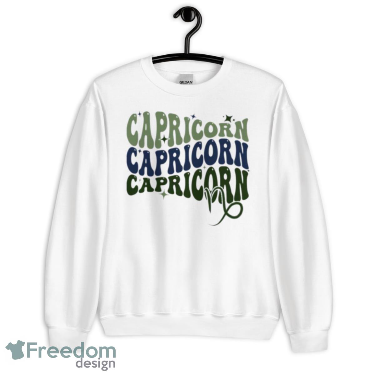 Retro Groovy Capricorn Zodiac Sign Shirt - Unisex Heavy Blend Crewneck Sweatshirt