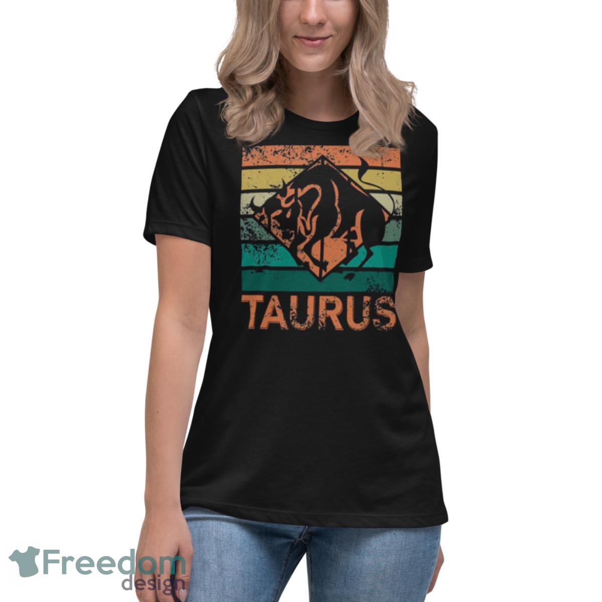 Retro Horoscope Taurus Shirt - Womens Relaxed Short Sleeve Jersey Tee Retro Horoscope Taurus Shirt - Womens Relaxed Short Sleeve Jersey Tee