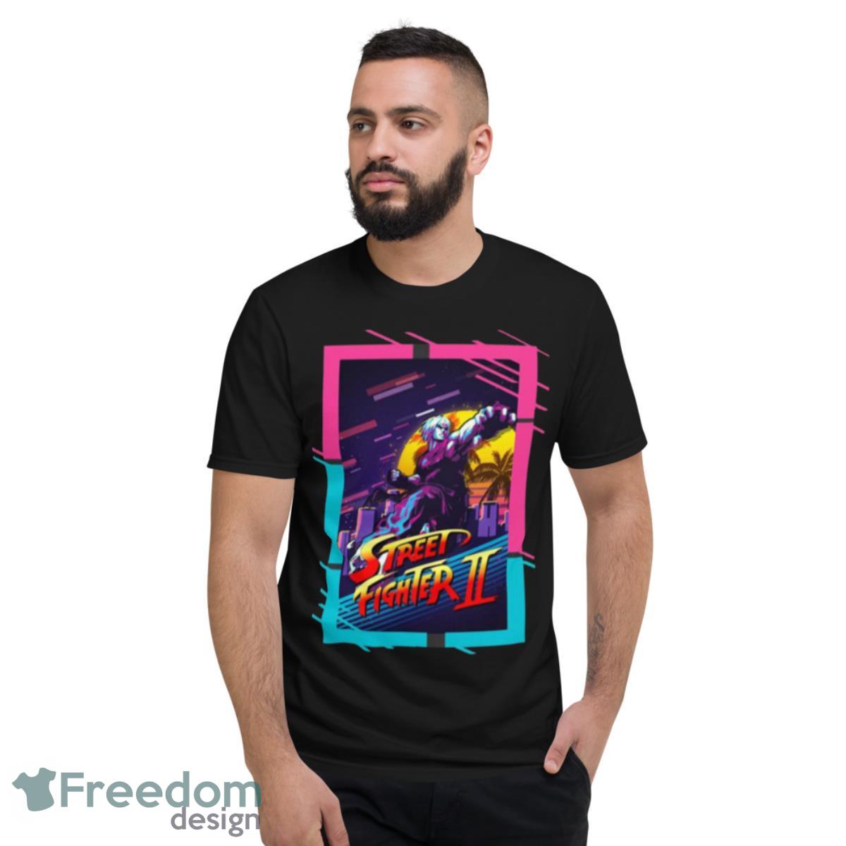 Retro Ken Street Fighter Geometric Shirt - Short Sleeve T-Shirt