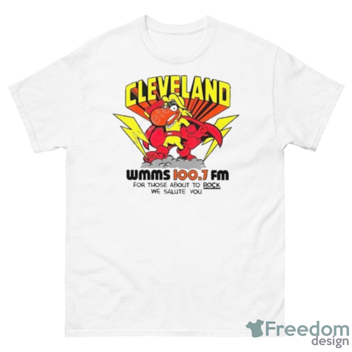 Robbie Fox Wearing Cleveland Wmms Loo.7 Fm For Those About To Rock We Salute You Shirt - 500 Men’s Classic Tee Gildan