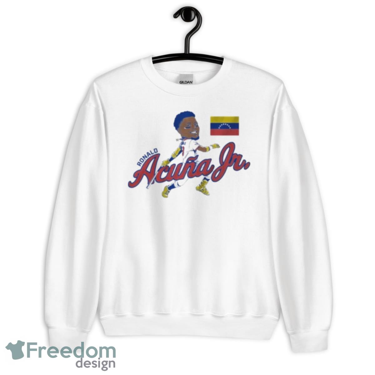 Ronald Acuña Jr Atlanta Braves Venezuela Caricature Shirt - Unisex Heavy Blend Crewneck Sweatshirt