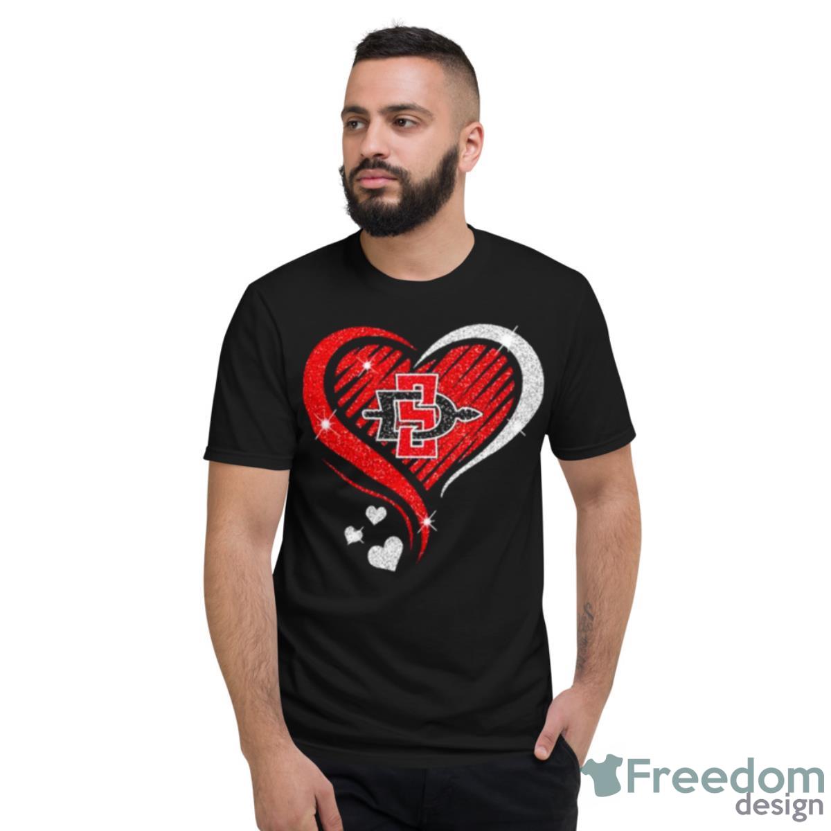 San Diego State Aztecs Basketball Love Heart Diamond 2023 NCAA Shirt - Short Sleeve T-Shirt