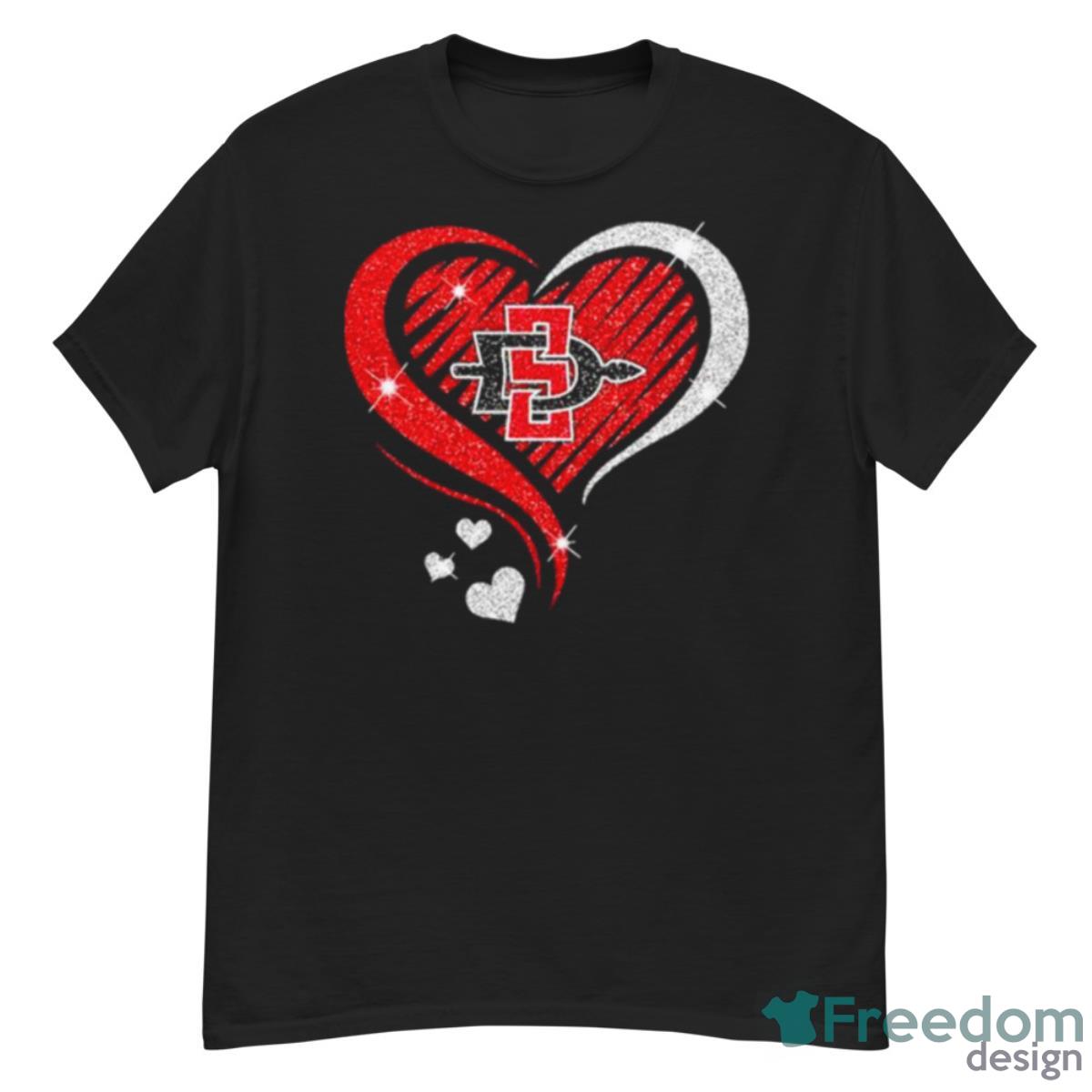 San Diego State Aztecs Basketball Love Heart Diamond 2023 NCAA Shirt - G500 Men’s Classic T-Shirt