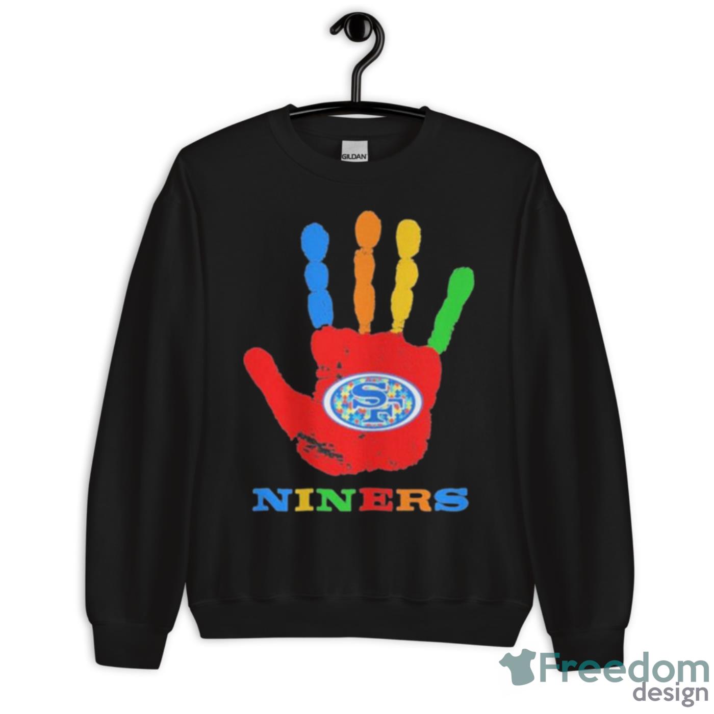 San Francisco 49ers Hand Autism 2023 NFL Shirt - Unisex Crewneck Sweatshirt San Francisco 49ers Hand Autism 2023 NFL Shirt - Unisex Crewneck Sweatshirt