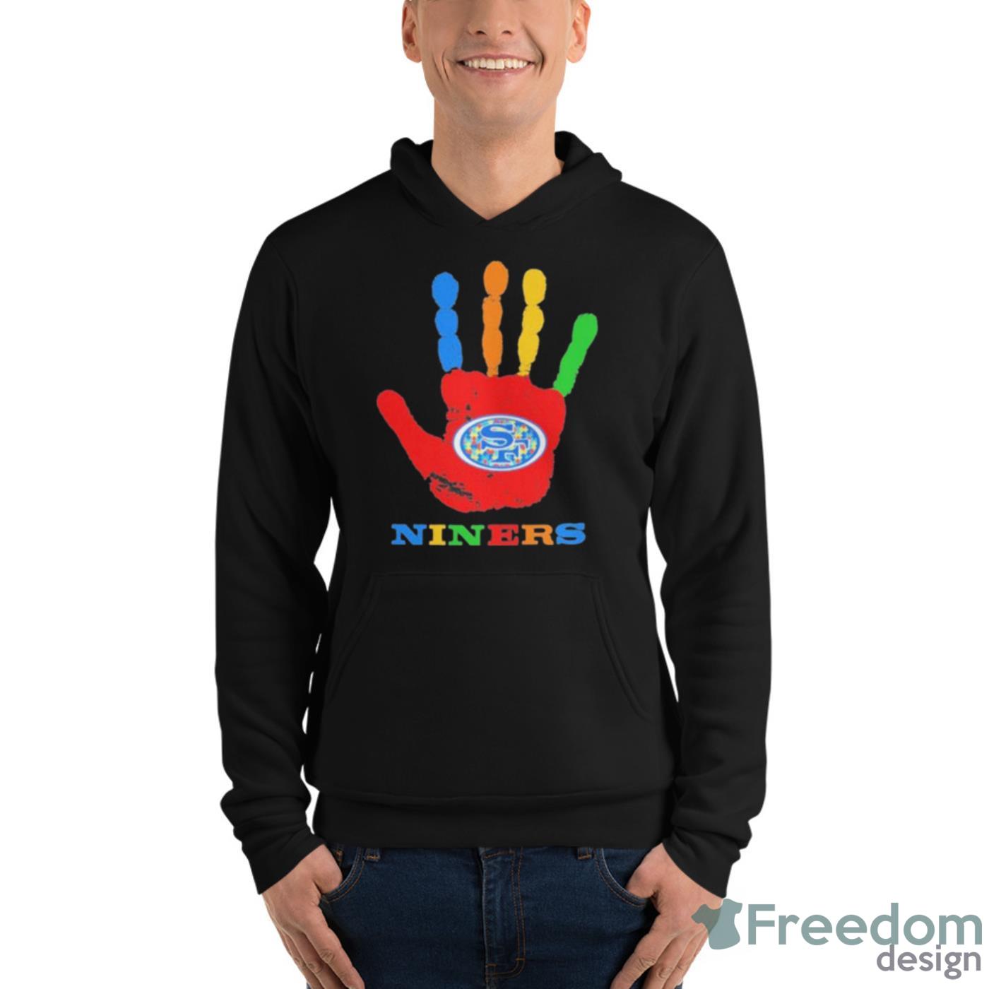 San Francisco 49ers Hand Autism 2023 NFL Shirt - Unisex Fleece Pullover Hoodie San Francisco 49ers Hand Autism 2023 NFL Shirt - Unisex Fleece Pullover Hoodie