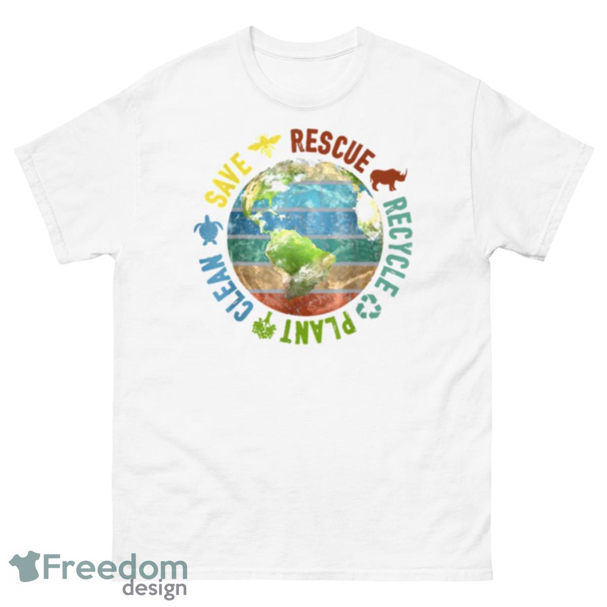 Save Bees Rescue Animals Recycle Plastics Earth Day Vintage Shirt - 500 Men’s Classic Tee Gildan