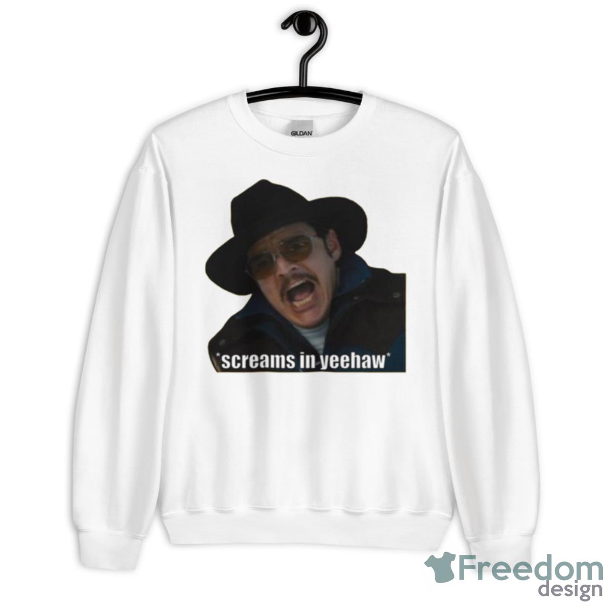 Screams In Yeehaw Kingsman Whiskey Agent Pedro Pascal Shirt - Unisex Heavy Blend Crewneck Sweatshirt