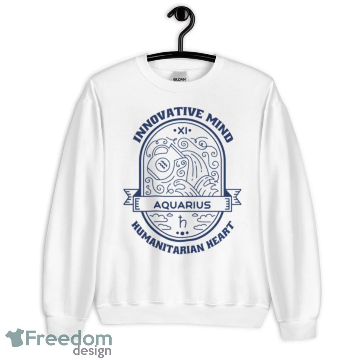 Scripts Of Aquarius Symbol Shirt - Unisex Heavy Blend Crewneck Sweatshirt