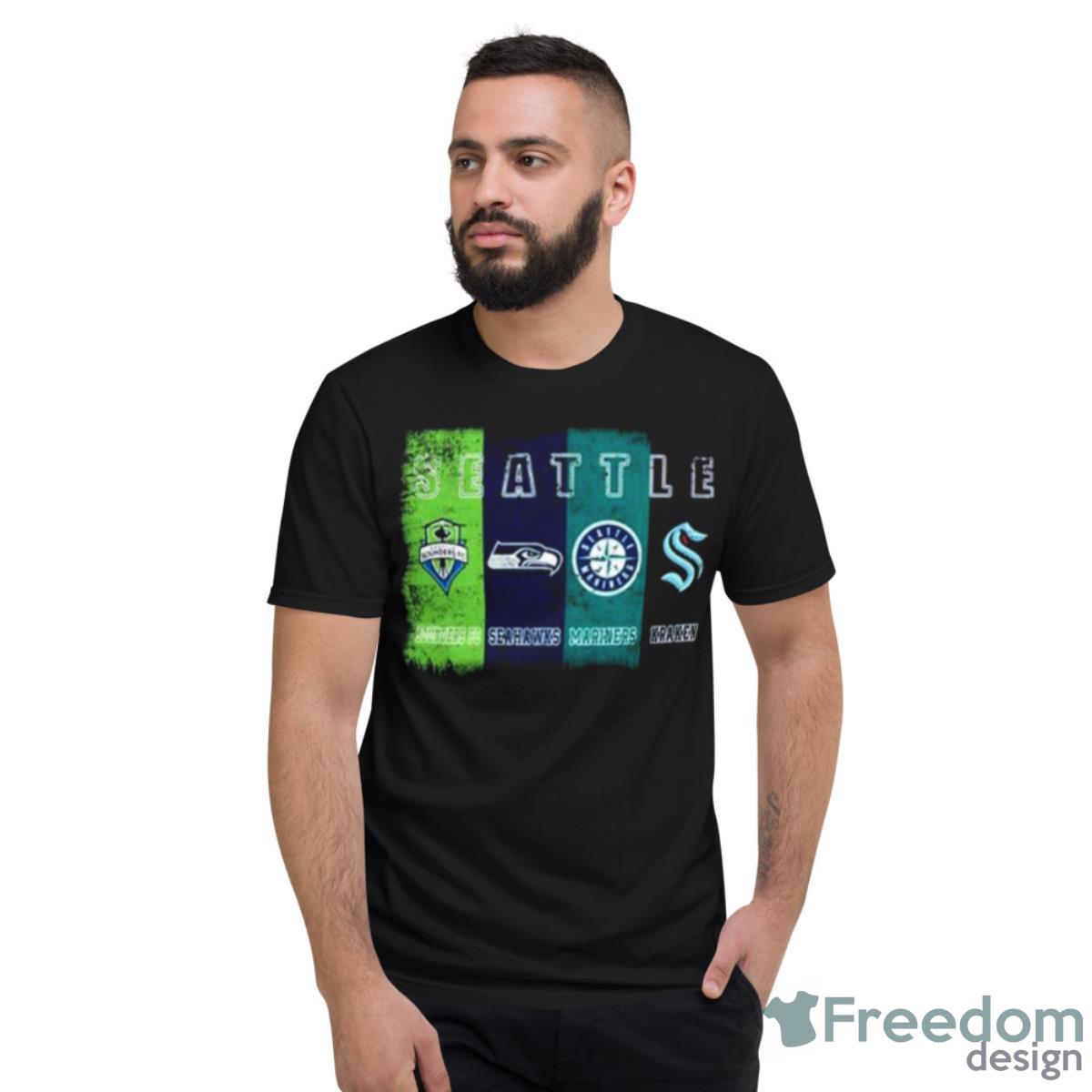 Seattle Sounders Fc Seahawks Mariners Kraken Shirt - Short Sleeve T-Shirt