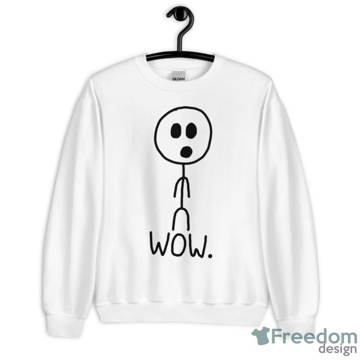 Shocked Funny Wow Stickman Shirt - Unisex Heavy Blend Crewneck Sweatshirt