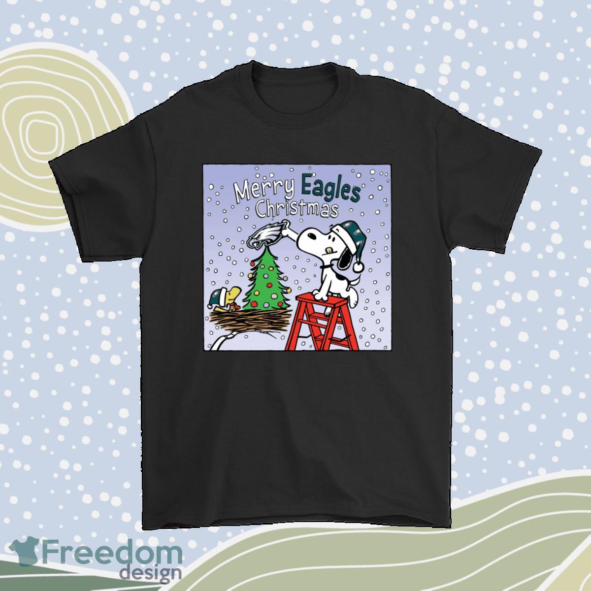 Snoopy And Woodstock Merry Philadelphia Eagles Christmas Shirt Product Photo 1